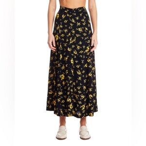 Ganni Floral Print Midi Length Skirt